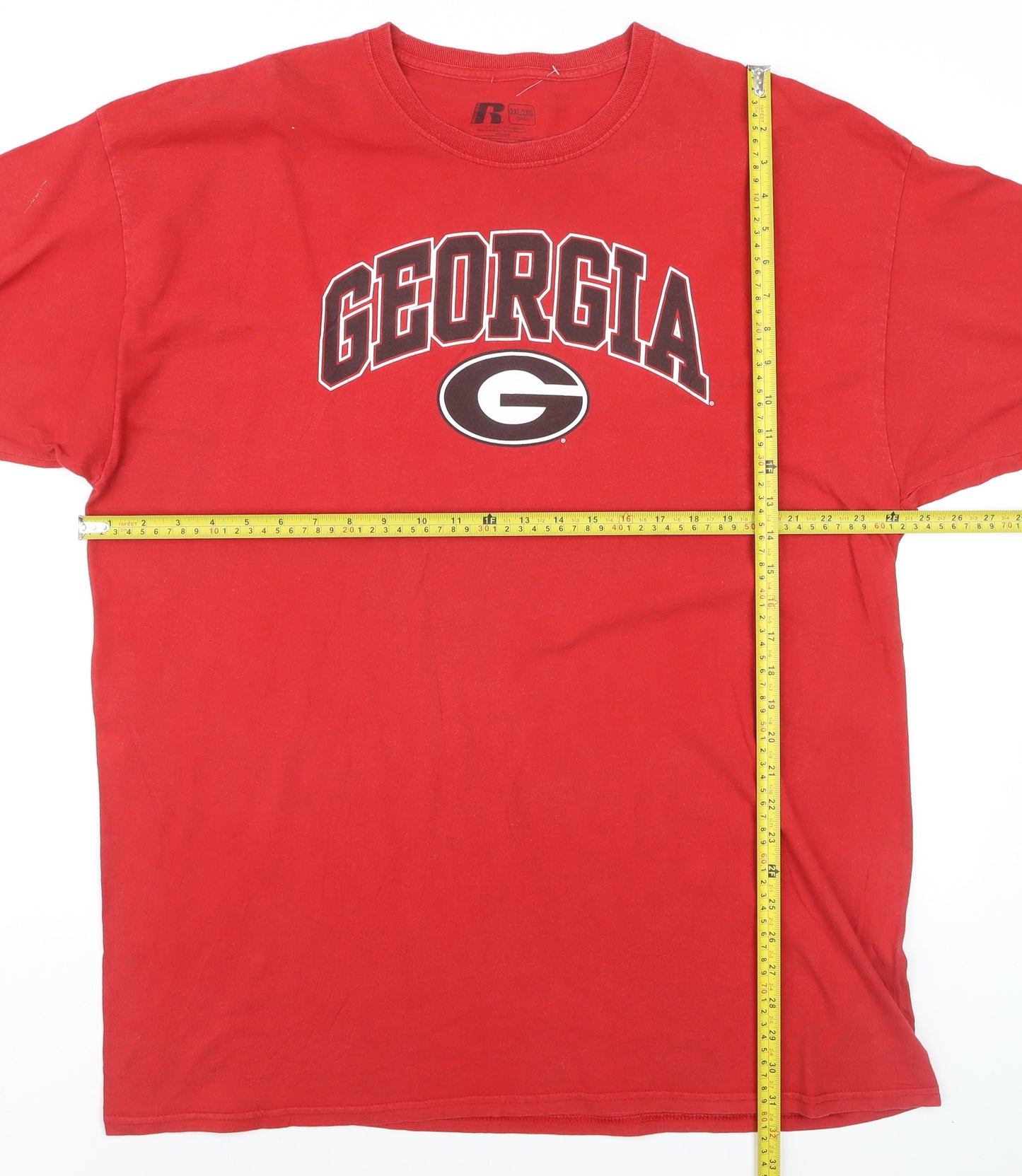 Russell Athletic Men's Red Georgia 2XL Graphic Print T-Shirt