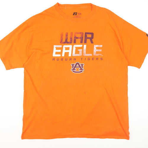 Russell Men’s Orange 2XL WAR EAGLE Auburn Tigers Graphic T-Shirt