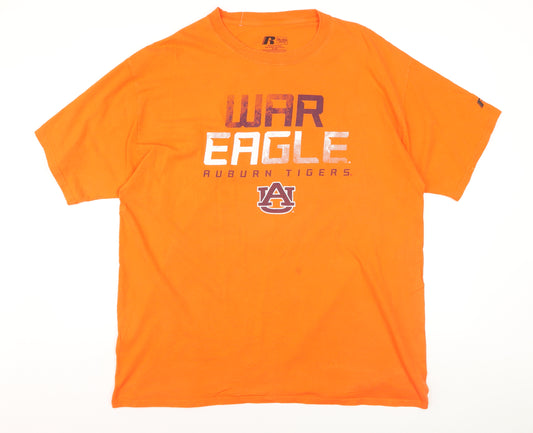 Russell Men’s Orange 2XL WAR EAGLE Auburn Tigers Graphic T-Shirt