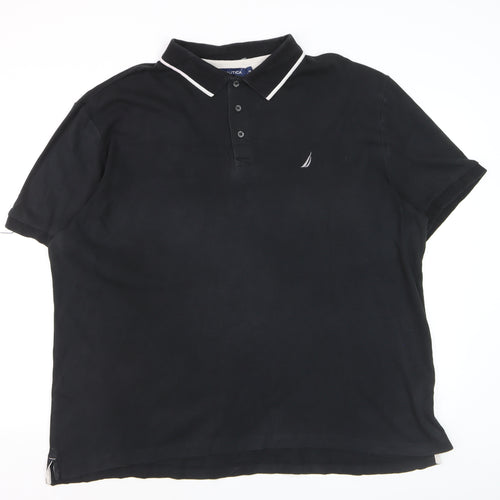 Nautica Men's Black 2XL Cotton Polo Shirt Classic Fit
