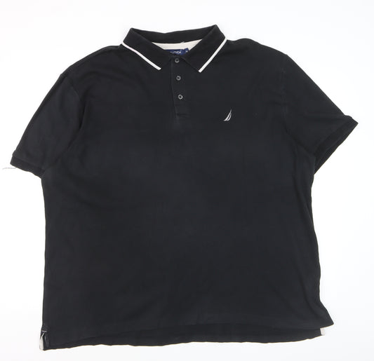 Nautica Men's Black 2XL Cotton Polo Shirt Classic Fit