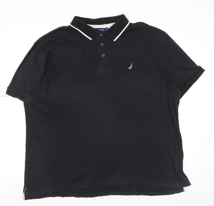 Nautica Men's Black 2XL Cotton Polo Shirt Classic Fit