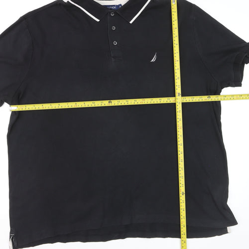 Nautica Men's Black 2XL Cotton Polo Shirt Classic Fit