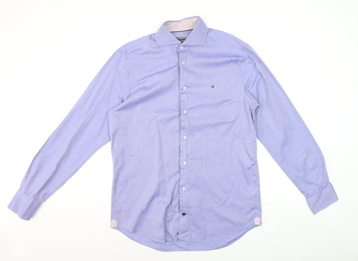 Tommy Hilfiger Men's Blue Fitted Long Sleeve Dress Shirt Size 15.5 39