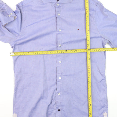 Tommy Hilfiger Men's Blue Fitted Long Sleeve Dress Shirt Size 15.5 39