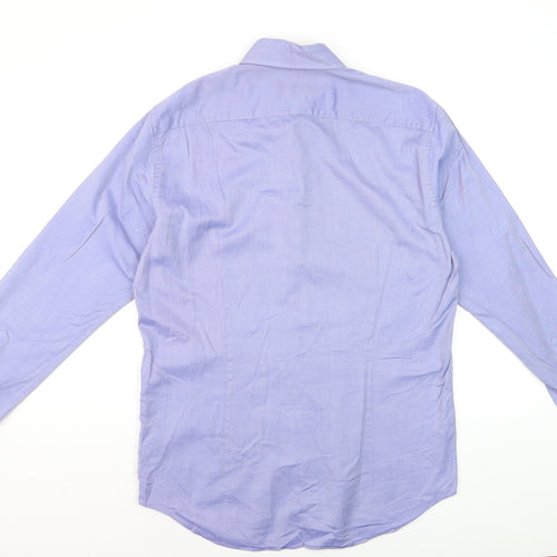 Tommy Hilfiger Men's Blue Fitted Long Sleeve Dress Shirt Size 15.5 39