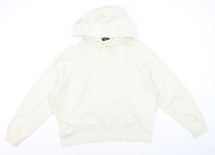 Nike Men's Ivory Pullover Hoodie M Regular Fit Fleece Sweatshirt