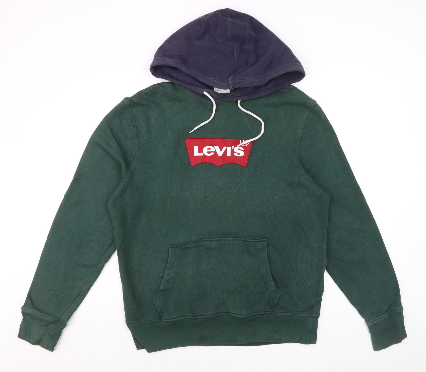 Levi's Men's Green Pullover Hoodie M Hooded Graphic Logo Sweatshirt