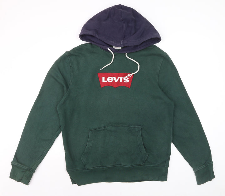 Levi's Men's Green Pullover Hoodie M Hooded Graphic Logo Sweatshirt