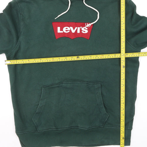 Levi's Men's Green Pullover Hoodie M Hooded Graphic Logo Sweatshirt