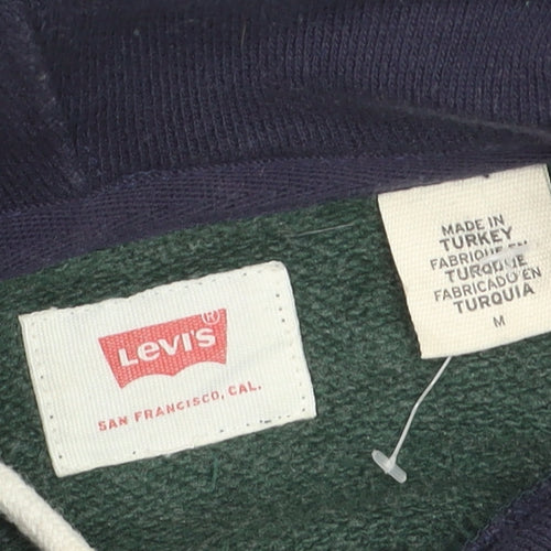 Levi's Men's Green Pullover Hoodie M Hooded Graphic Logo Sweatshirt