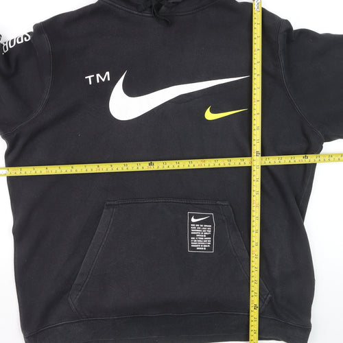 Nike Men's Black XL Pullover Hoodie with Logo Print