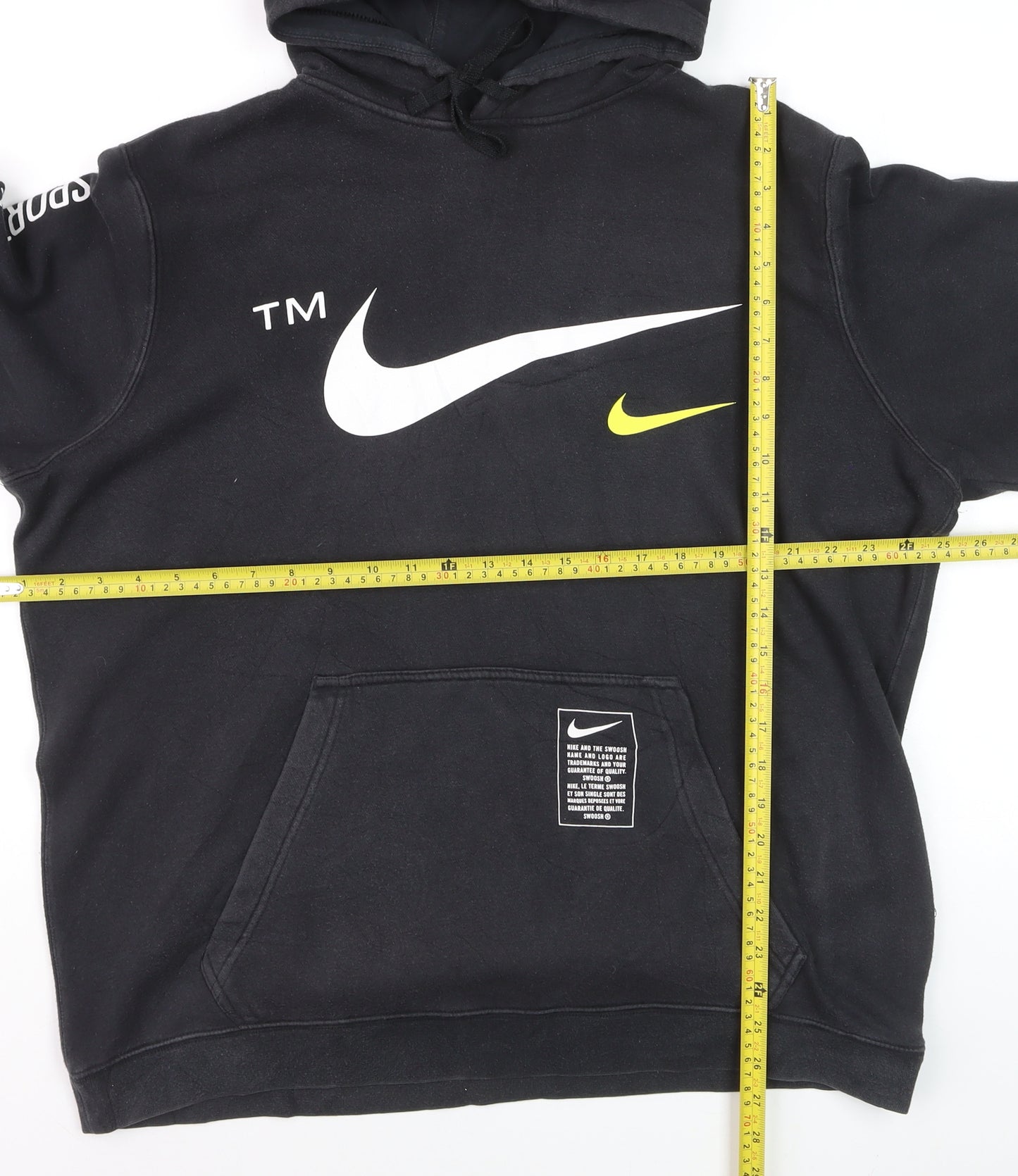 Nike Men's Black XL Pullover Hoodie with Logo Print