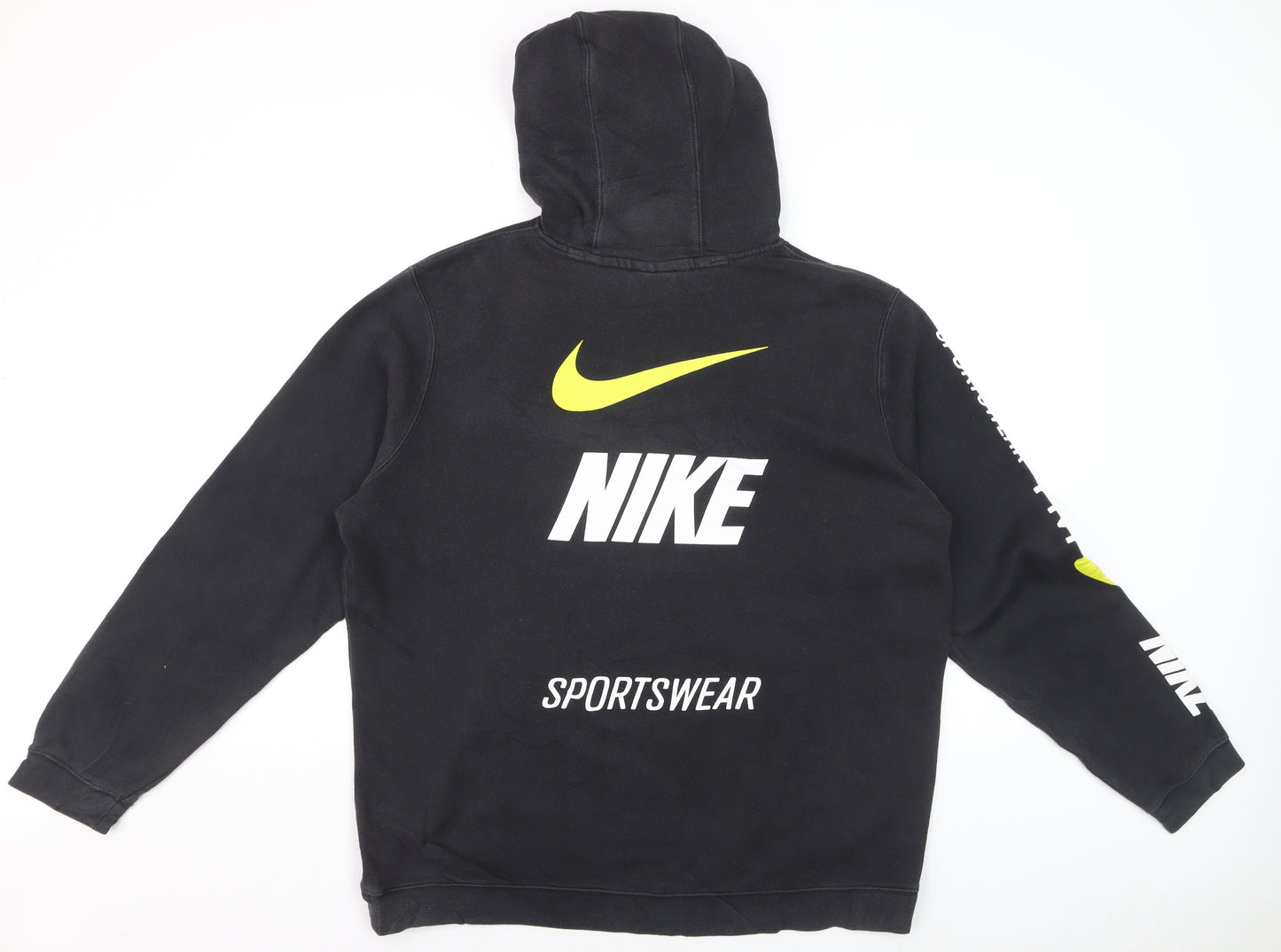 Nike Men's Black XL Pullover Hoodie with Logo Print