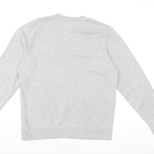Champion Men's Grey Crew Neck Embroidered Logo Sweatshirt M