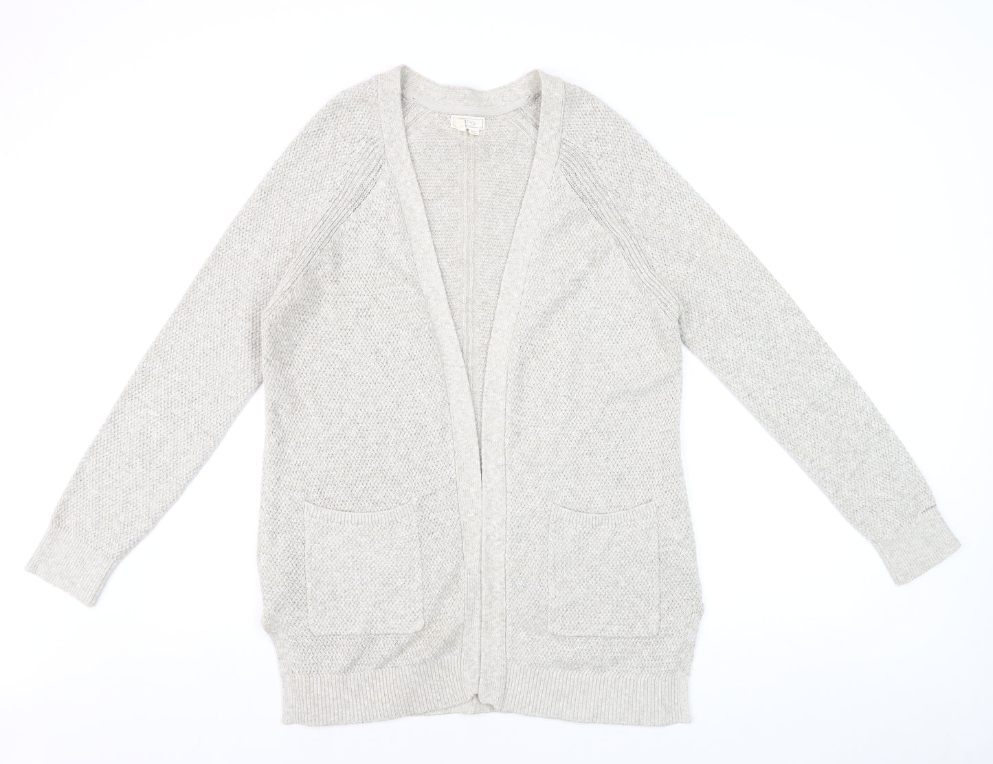 Fat Face Women Beige Knit Long Sleeve Open Cardigan UK 10