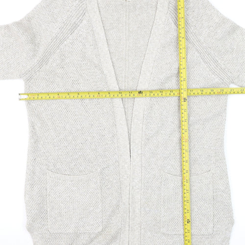 Fat Face Women Beige Knit Long Sleeve Open Cardigan UK 10