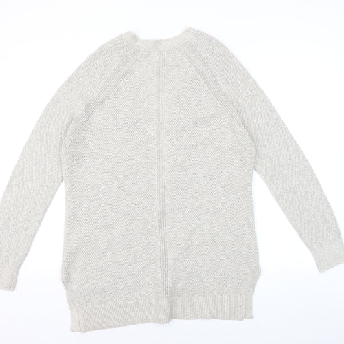 Fat Face Women Beige Knit Long Sleeve Open Cardigan UK 10