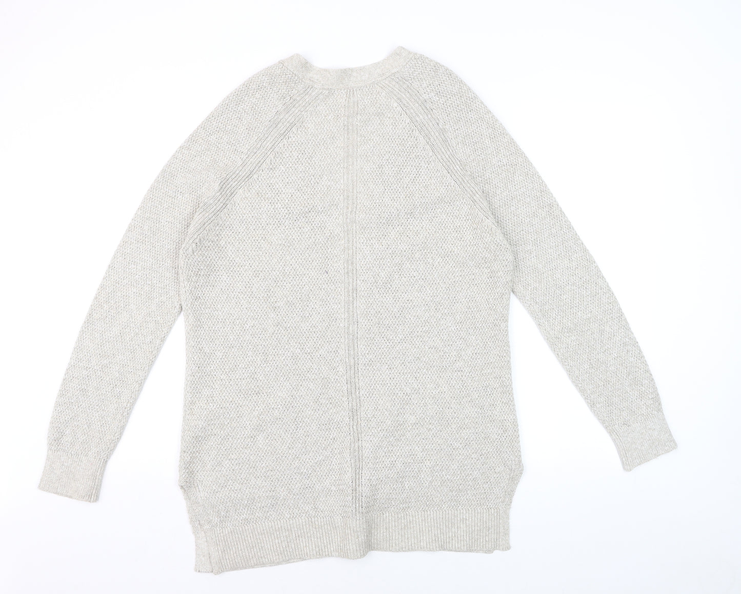 Fat Face Women Beige Knit Long Sleeve Open Cardigan UK 10