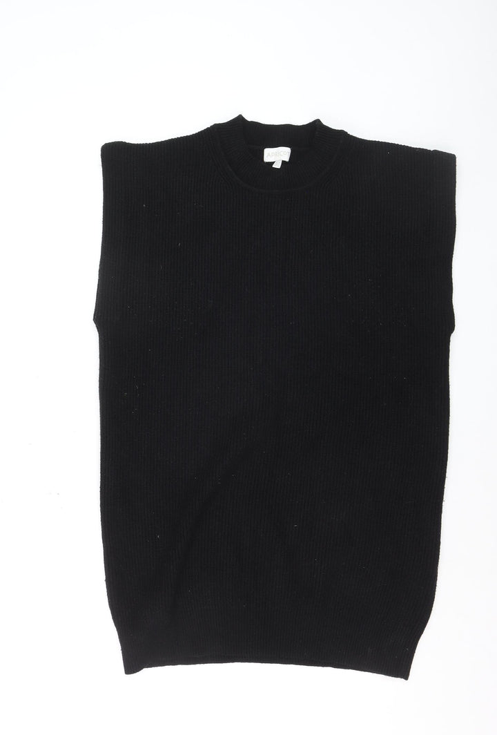 Apricot Women's Black Sleeveless Mock Neck Knit Vest M