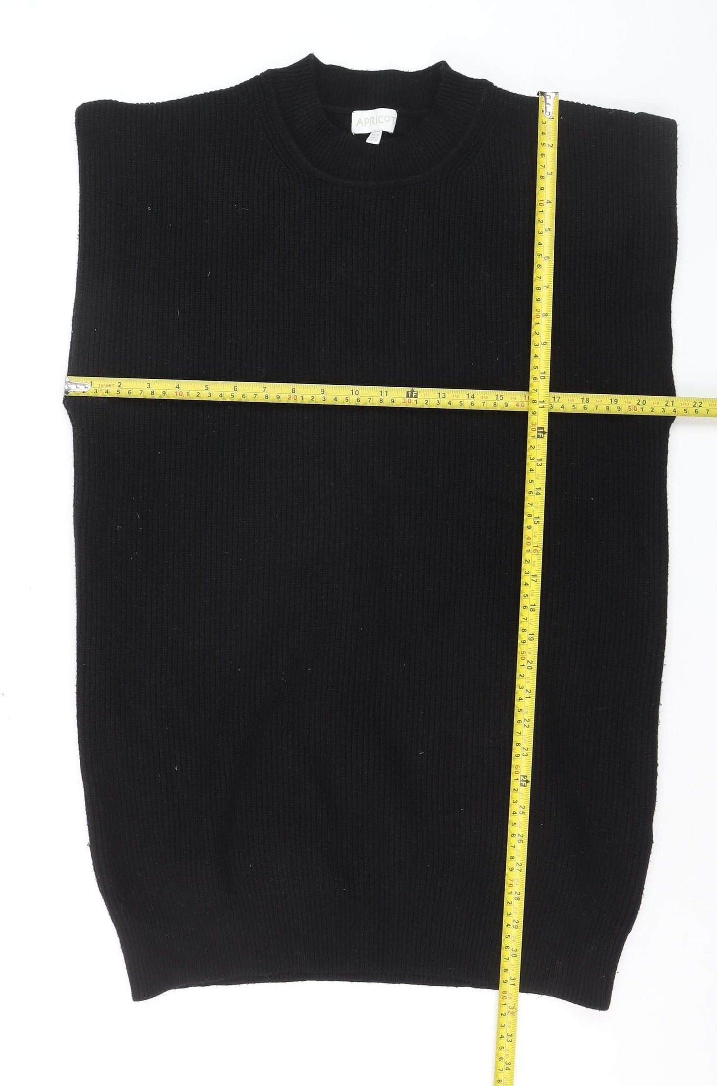 Apricot Women's Black Sleeveless Mock Neck Knit Vest M