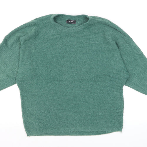 Ellie B Women's Green Crew Neck Long Sleeve Pullover Jumper Size S