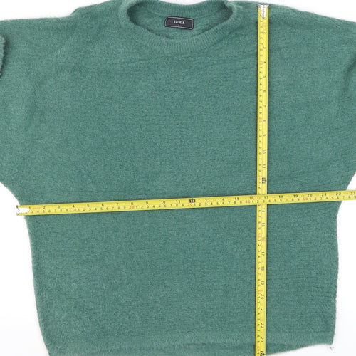 Ellie B Women's Green Crew Neck Long Sleeve Pullover Jumper Size S