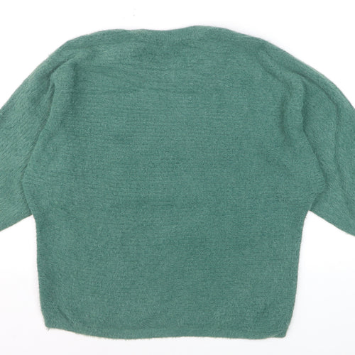 Ellie B Women's Green Crew Neck Long Sleeve Pullover Jumper Size S
