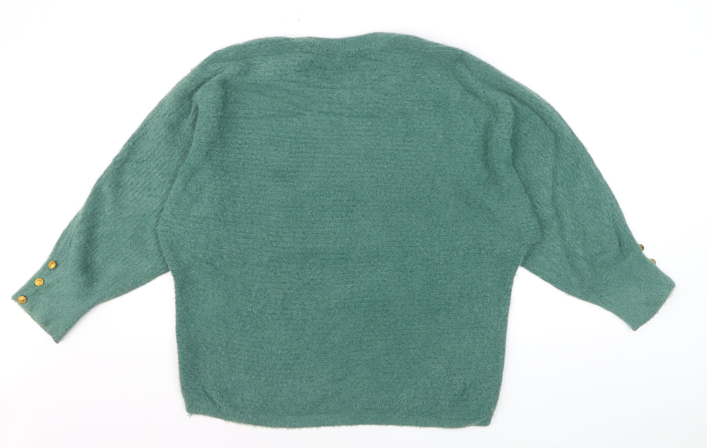 Ellie B Women's Green Crew Neck Long Sleeve Pullover Jumper Size S