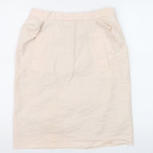 Vivienne Westwood Women Beige Striped Pencil Knee Length Skirt UK 12