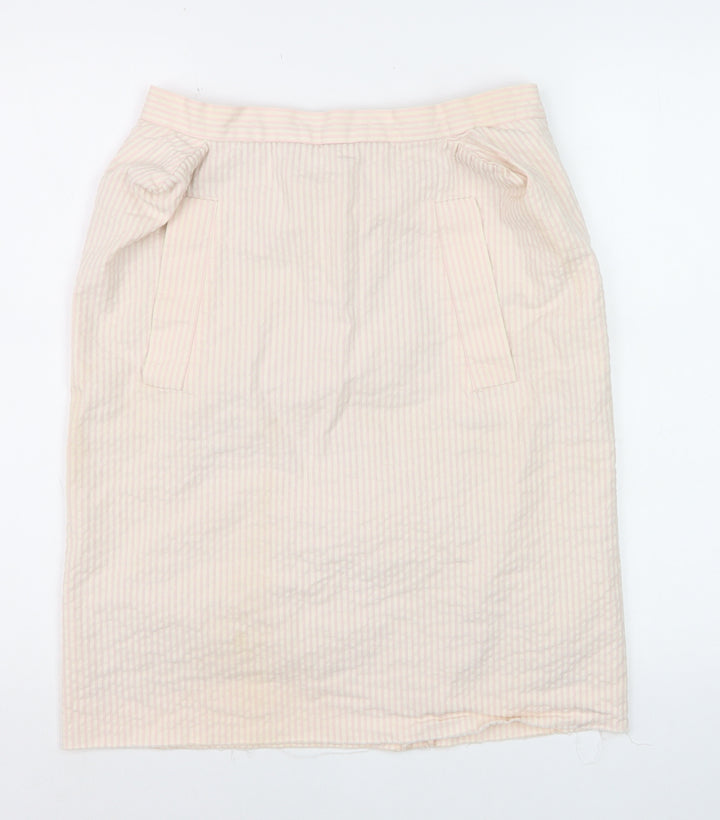Vivienne Westwood Women Beige Striped Pencil Knee Length Skirt UK 12