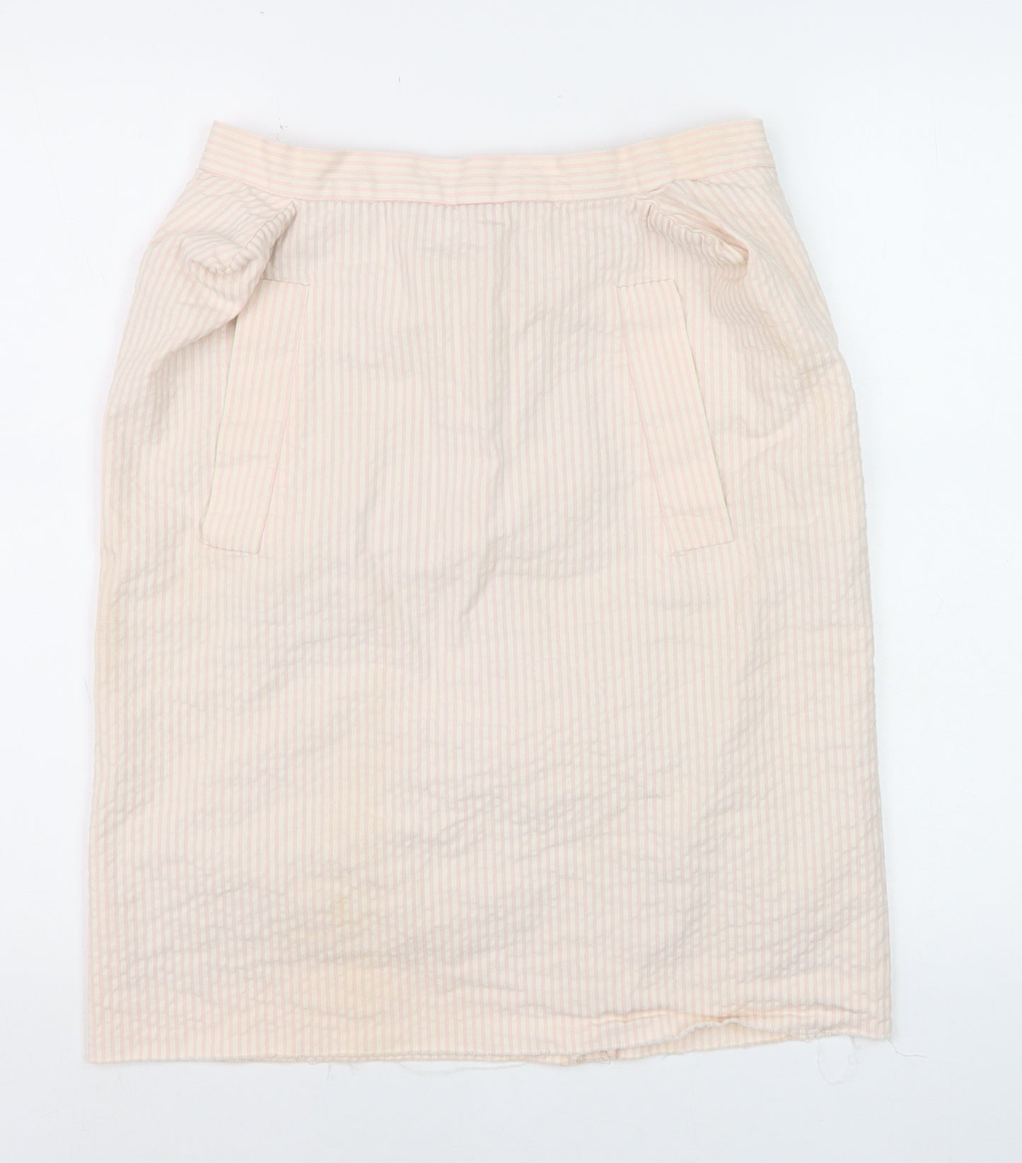 Vivienne Westwood Women Beige Striped Pencil Knee Length Skirt UK 12