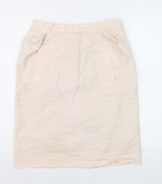 Vivienne Westwood Women Beige Striped Pencil Knee Length Skirt UK 12
