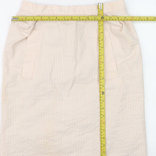 Vivienne Westwood Women Beige Striped Pencil Knee Length Skirt UK 12