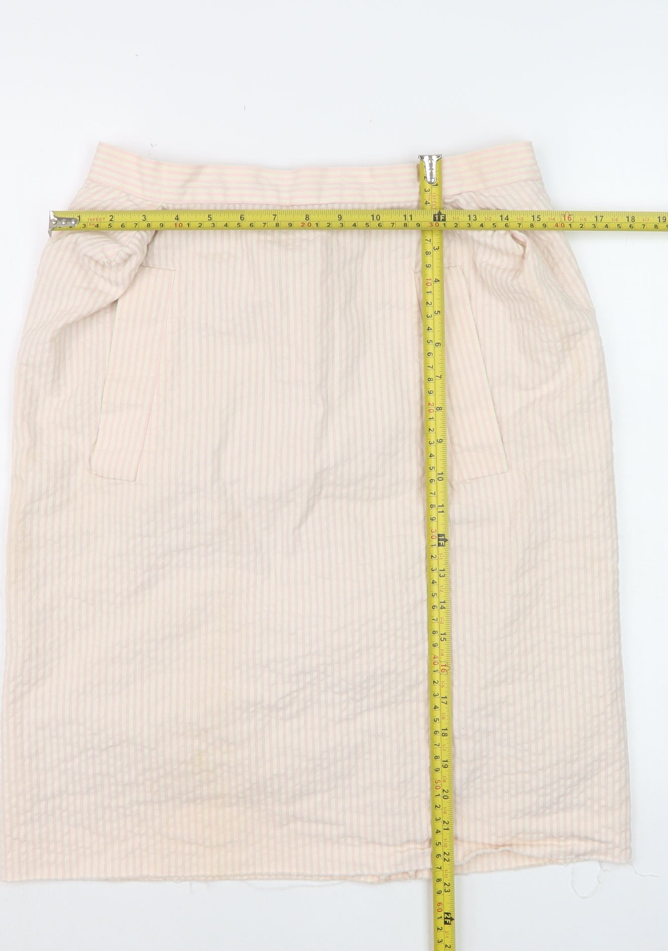 Vivienne Westwood Women Beige Striped Pencil Knee Length Skirt UK 12