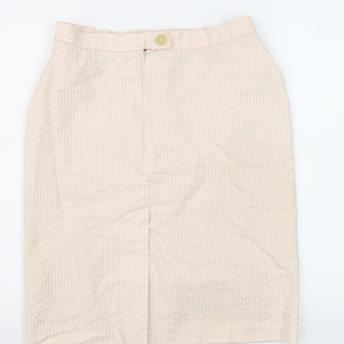 Vivienne Westwood Women Beige Striped Pencil Knee Length Skirt UK 12