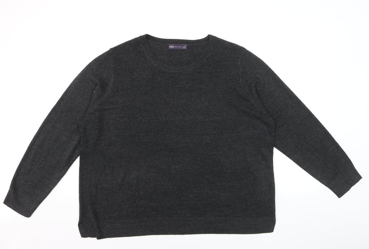 Marks and Spencer Women’s Grey Acrylic Crew Neck Jumper Size 24