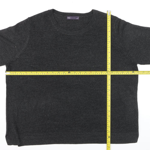 Marks and Spencer Women’s Grey Acrylic Crew Neck Jumper Size 24