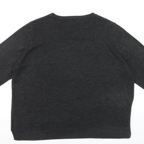 Marks and Spencer Women’s Grey Acrylic Crew Neck Jumper Size 24