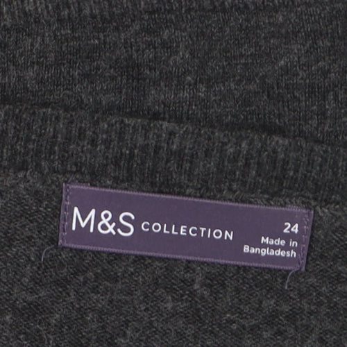 Marks and Spencer Women’s Grey Acrylic Crew Neck Jumper Size 24