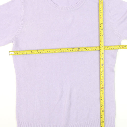 Bonmarché Women Lilac Acrylic Crew Neck Long Sleeve Jumper Size 12