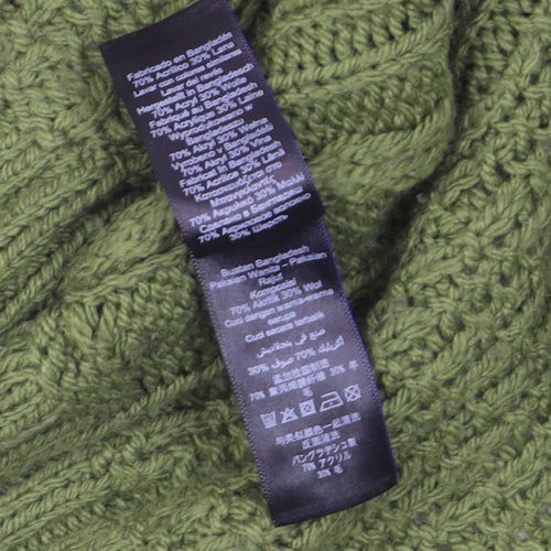 Next Women Green Cable-Knit Open Cardigan S Wool Blend