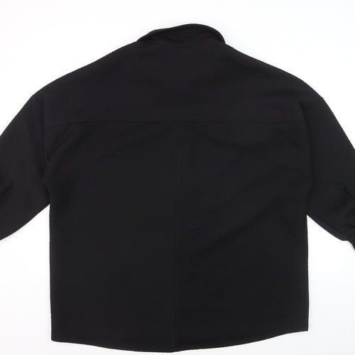 River Island Women's Black Button-Up Long Sleeve Shirt M