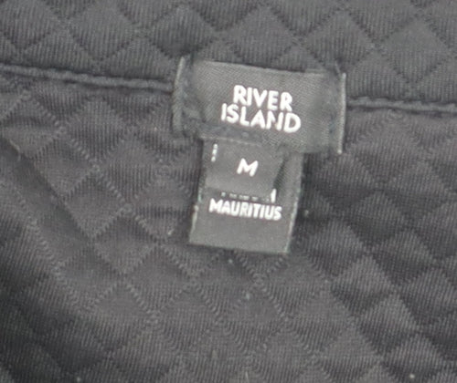 River Island Women's Black Button-Up Long Sleeve Shirt M