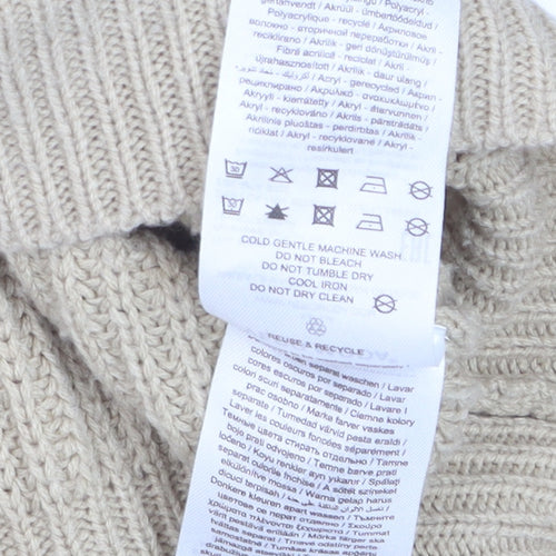 Vero Moda Women Beige Chunky Knit Button Cardigan Size S