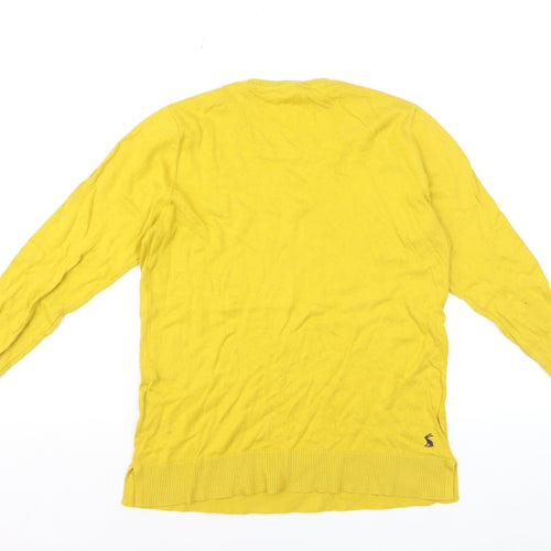 Joules Womens Yellow Dog Embroidered Cotton Jumper UK 10