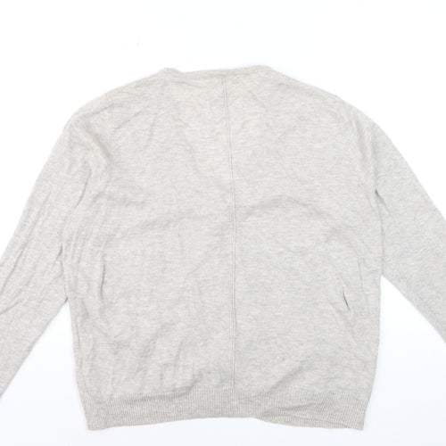 Fat Face Women Beige Cardigan Long Sleeve V-Neck Size 20 Jumper