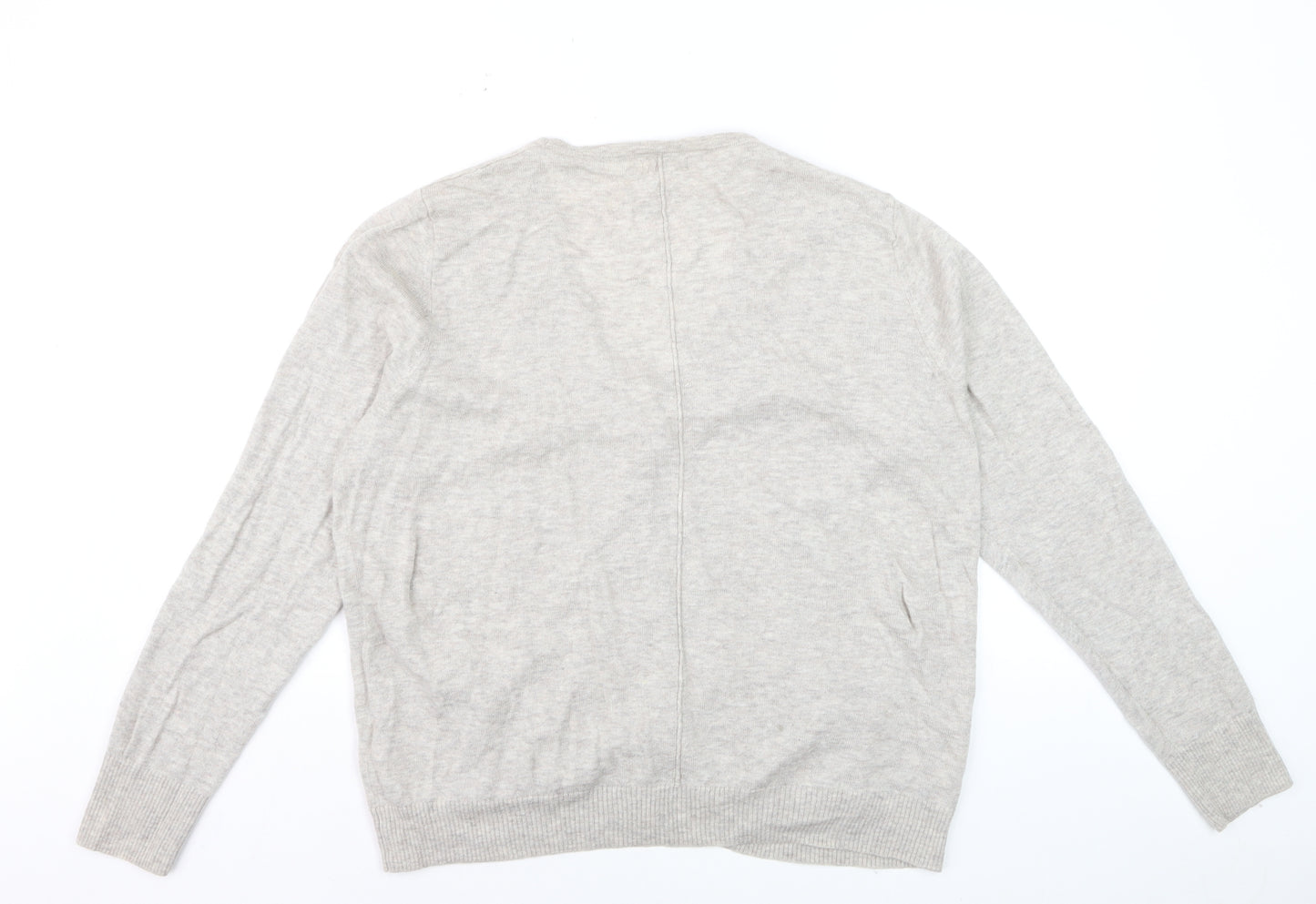 Fat Face Women Beige Cardigan Long Sleeve V-Neck Size 20 Jumper