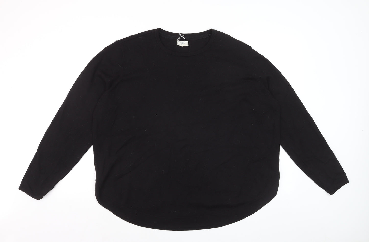 Fat Face Women Black Wool Blend Crew Neck Jumper Size 20