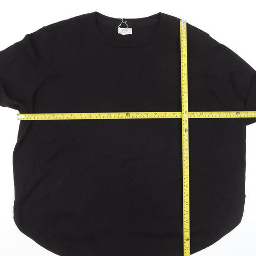 Fat Face Women Black Wool Blend Crew Neck Jumper Size 20